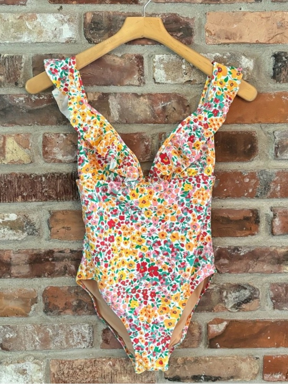 J Crew floral one piece bathing suit XS